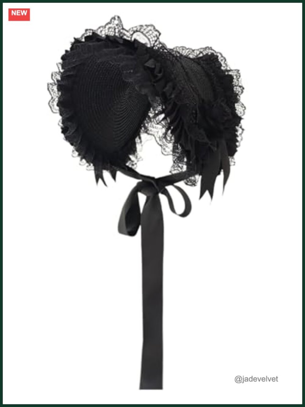 Victorian Gothic Lace Straw Sun Hat Floral Tea Party Costume Bonnet